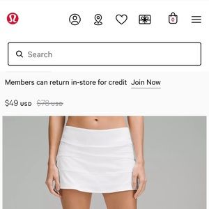 Lululemon white never worn shirt new